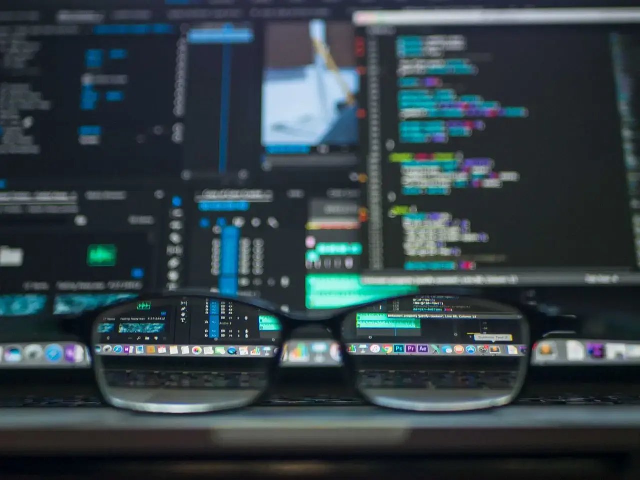 Lunettes pour mieux voir l'écran du web développeur